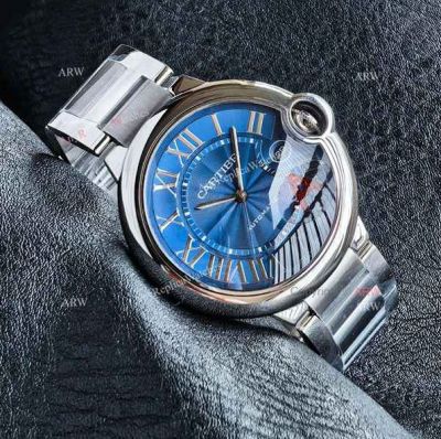 Cartier Ballon Bleu De 42mm Cal.2824 Movement Blue Face SS Band Watch